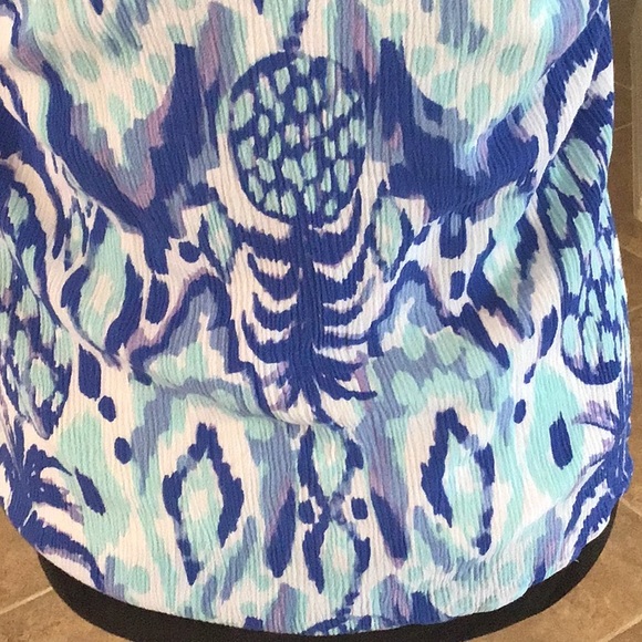 Lilly Pulitzer top, adjustable straps, blue/white/pale purple, lavender, size XS - Picture 7 of 8